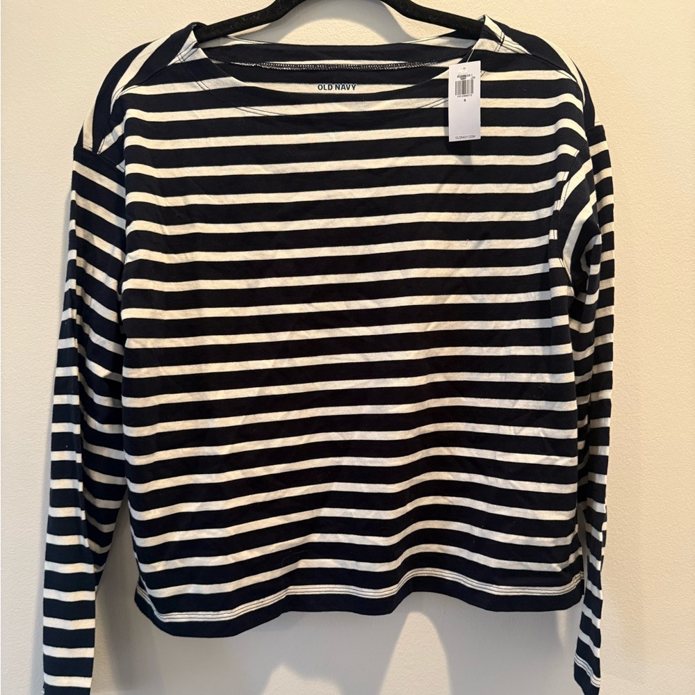 Old Navy Striped Black and White Tee